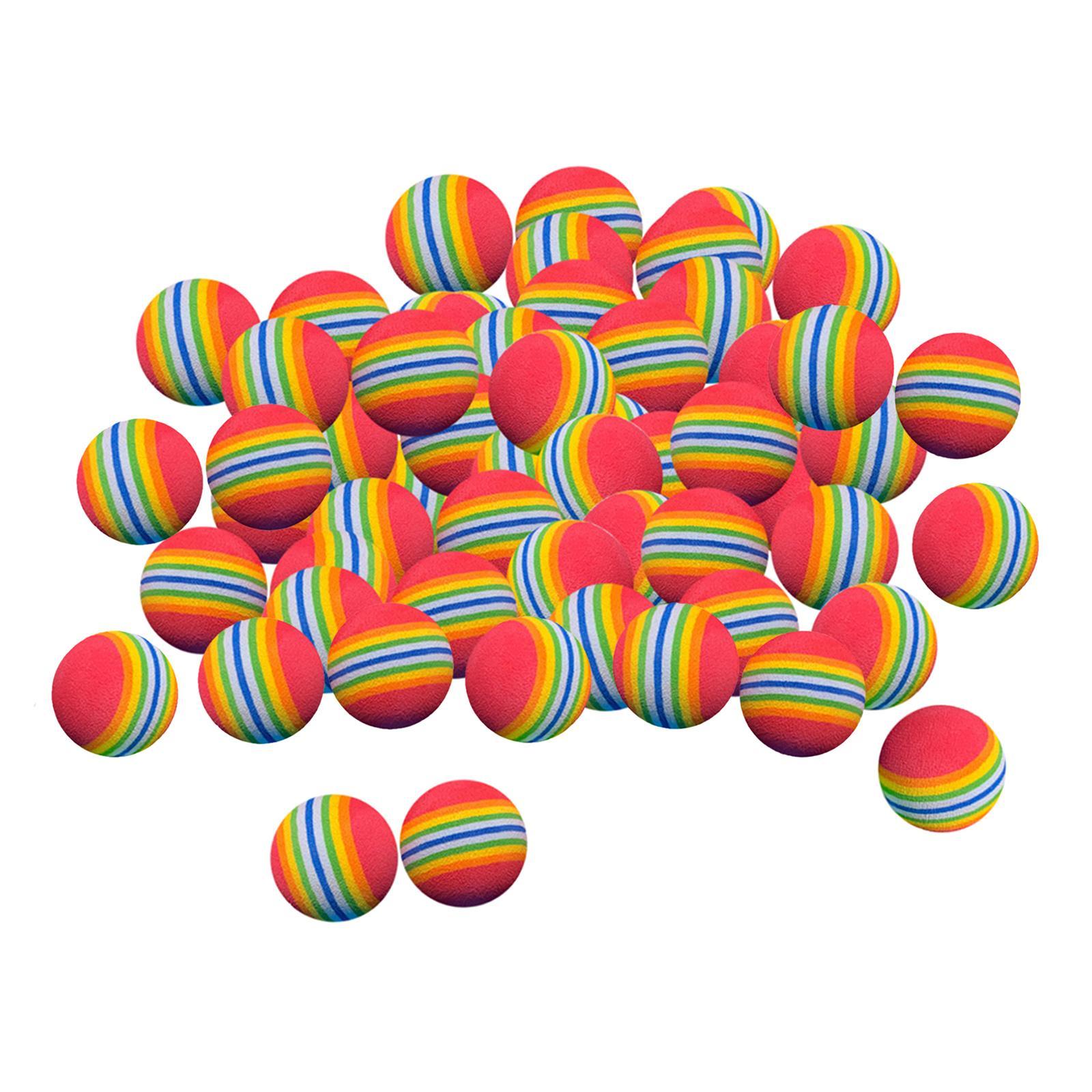 50x EVA Sponge Golf Balls Stripe Foam Practice Golf Ball 42mm