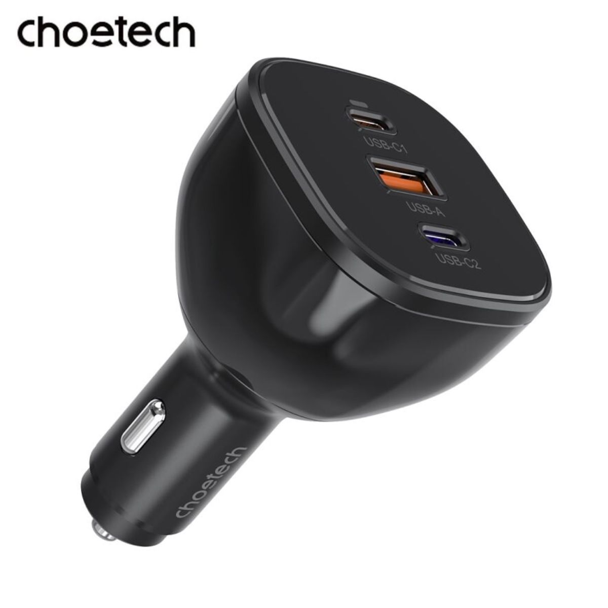 Tẩu Choetech TC0024  sạc nhanh ô tô 165w (2 Type-C + 1 USB A)- Hàng chính hãng