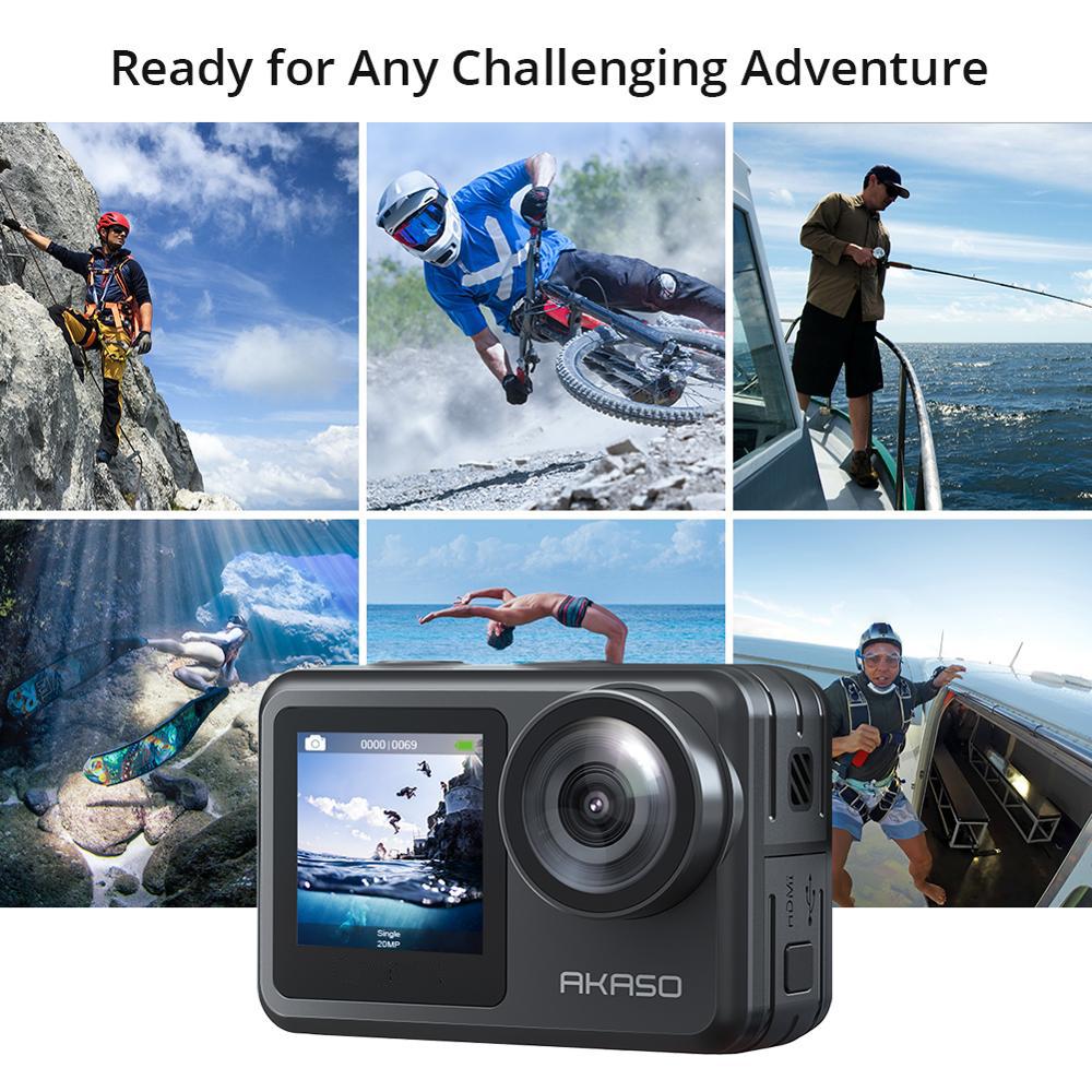 Camera hành động Akaso Brave 7 le 4K30fps 20MP Camera thể thao 4K Máy ảnh cảm ứng máy ảnh Vlog Máy ảnh Vlog EIS 2.0 điều khiển điều khiển từ xa