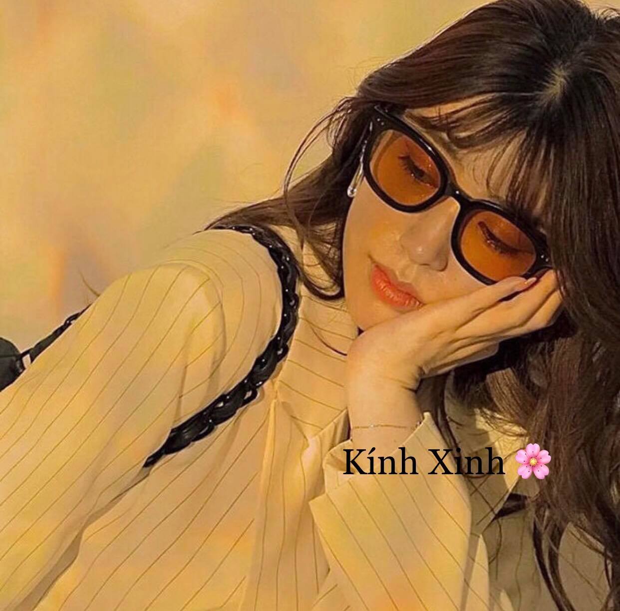 Kính màu Vàng Mắt tròn cho Nam và nữ siêu chất