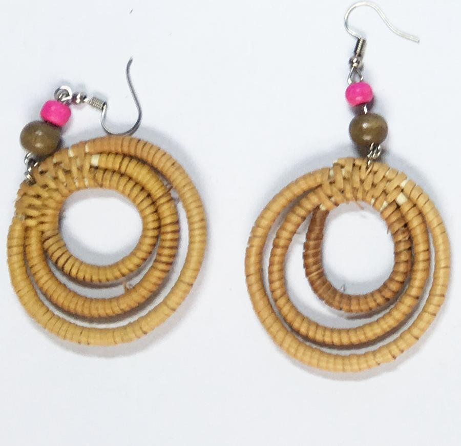 Combo 3 Bông tai mây tre đan handmade với 3 mẫu khác nhau