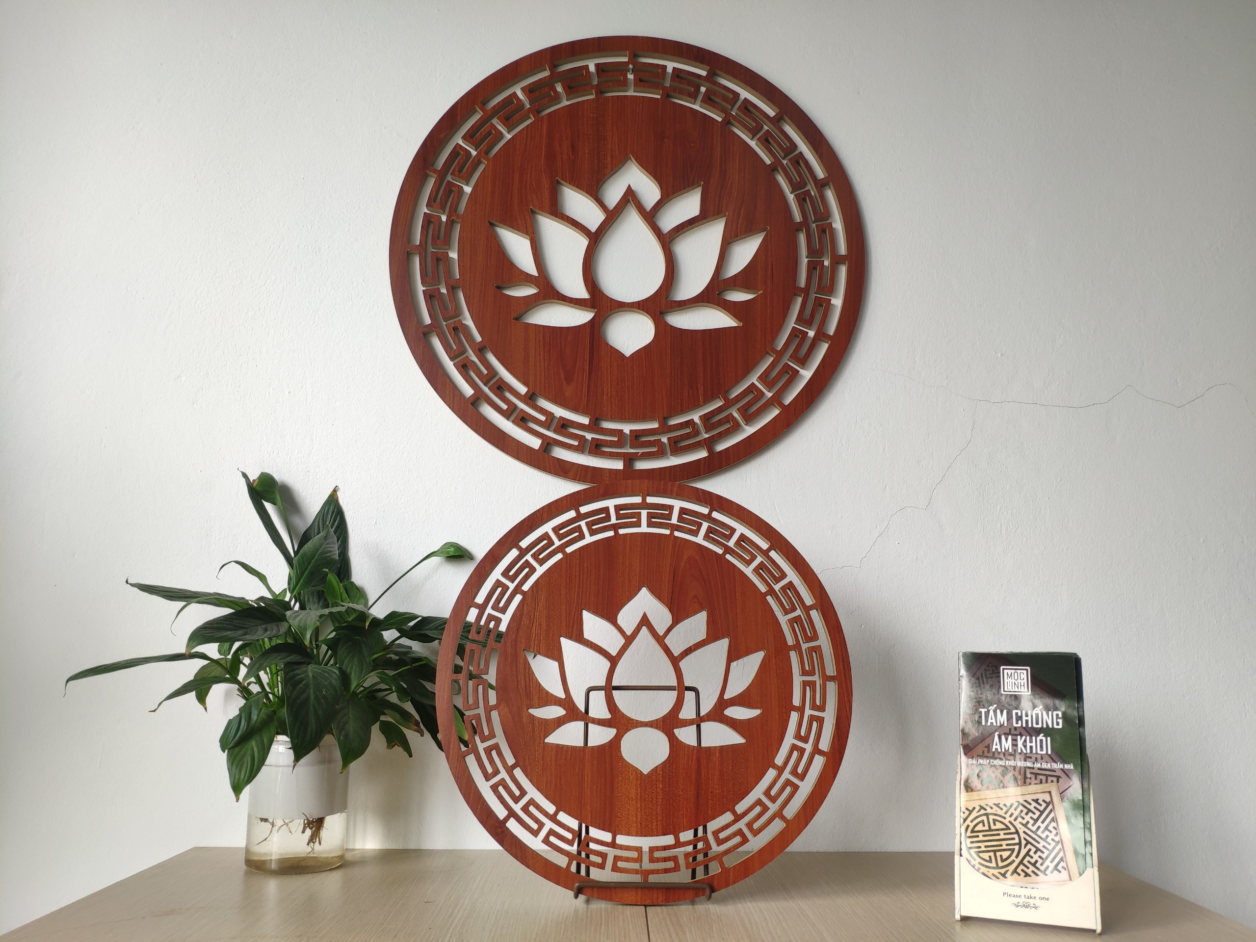 Tấm ốp ban thờ Hoa Sen 41cm - MỘC LINH