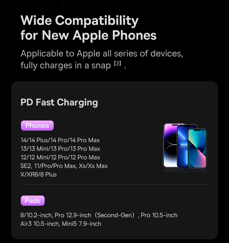 Cáp Sạc Nhanh Cho iPhone 14 Series Baseus Glimmer Series Fast Charging Data Cable Type-C to iP 20W Hàng Chính Hãng