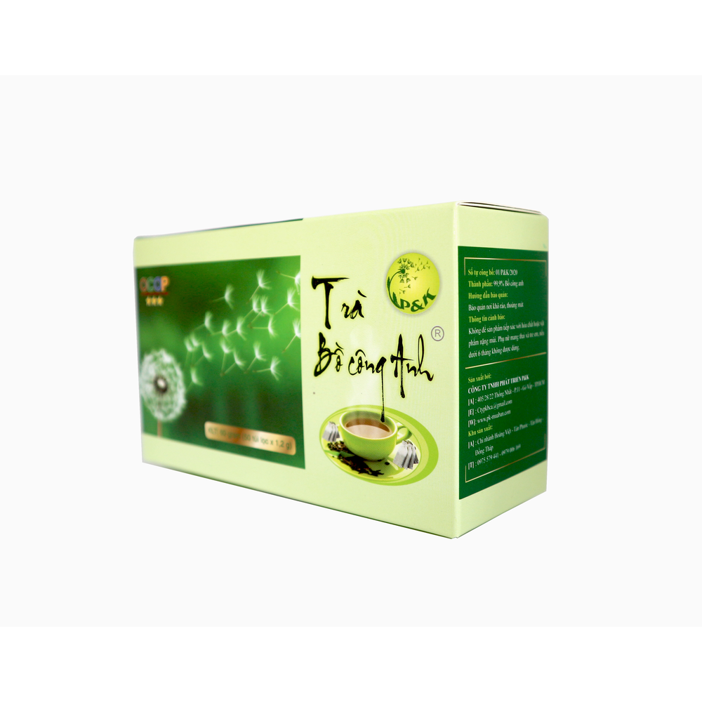Combo 05 hộp Trà Bồ Công Anh 50 túi lọc P&K - Ngừa ung thư, mát gan, giải độc, giảm viêm họng, ổn định huyết áp, đường máu, thanh lọc cơ thể