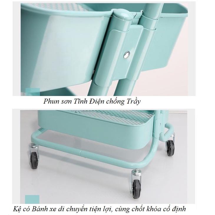 KỆ SẮT 3 TẦNG CÓ BÁNH XE TIỆN LỢI