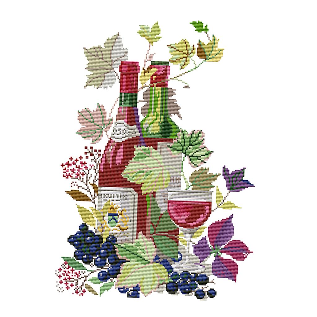 Life & Wine Pattern 11 Counted Cross Stitch Kits for Bedroom Wall Decor
