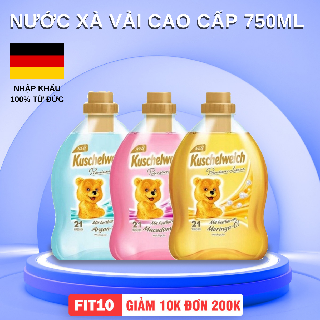 Nước xả làm mềm vải cao cấp  Kuschelweich bé yêu chai 750ml