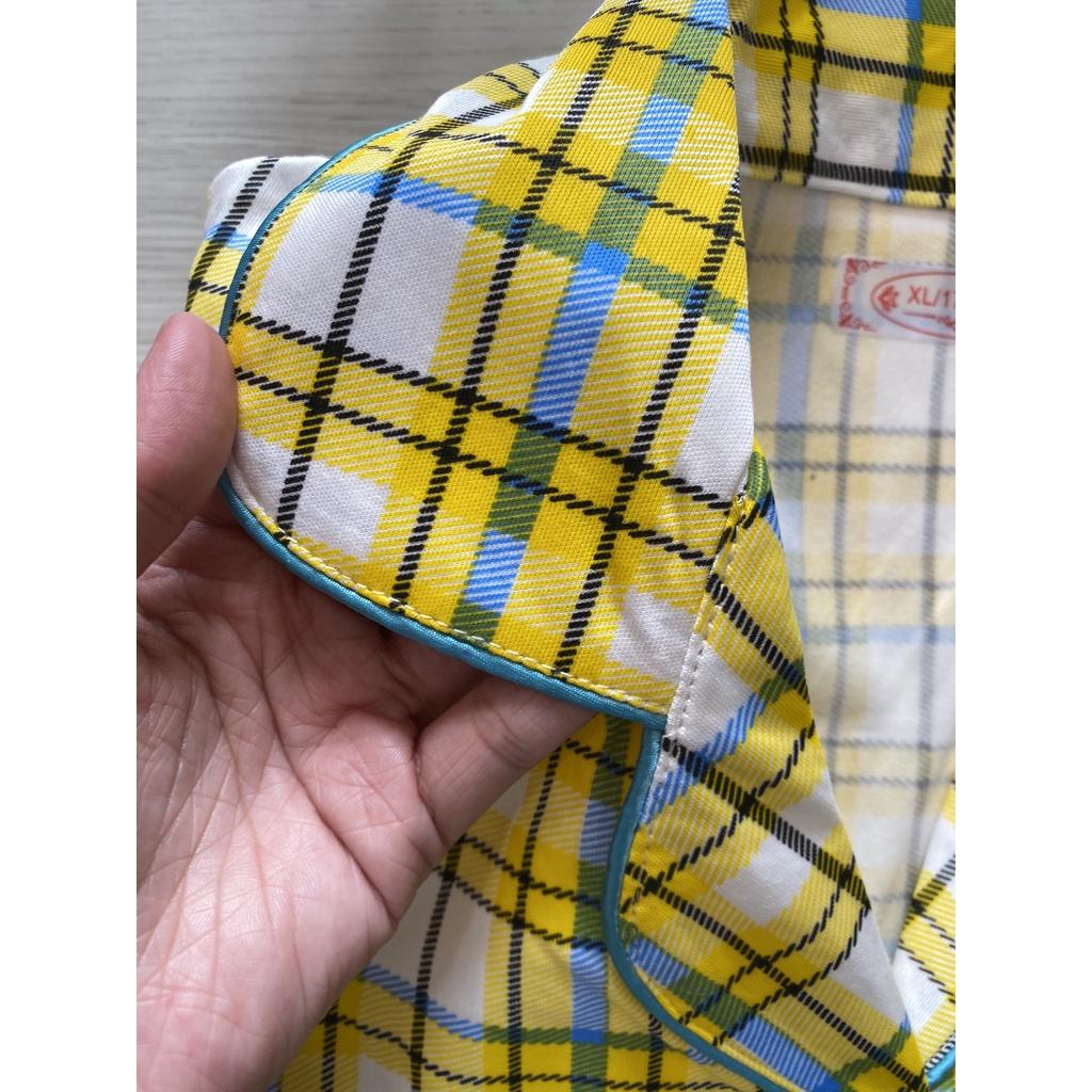 Bộ pijama nữ cotton tay dài quần dài xuân hè thu sọc màu dễ thương nữ tính BK08