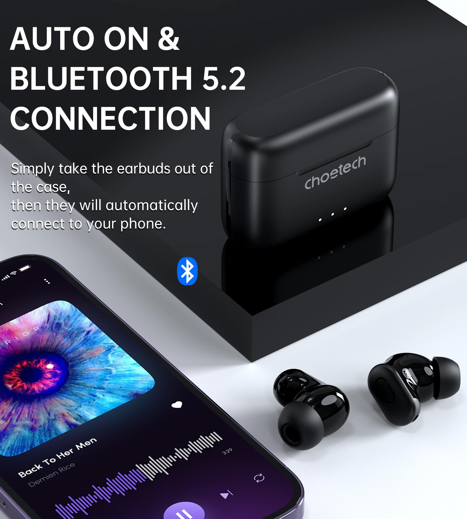 Tai nghe Choetech BH-T15 Bluetooth Chống Ồn Chủ Động True Wireless- hàng chính hãng