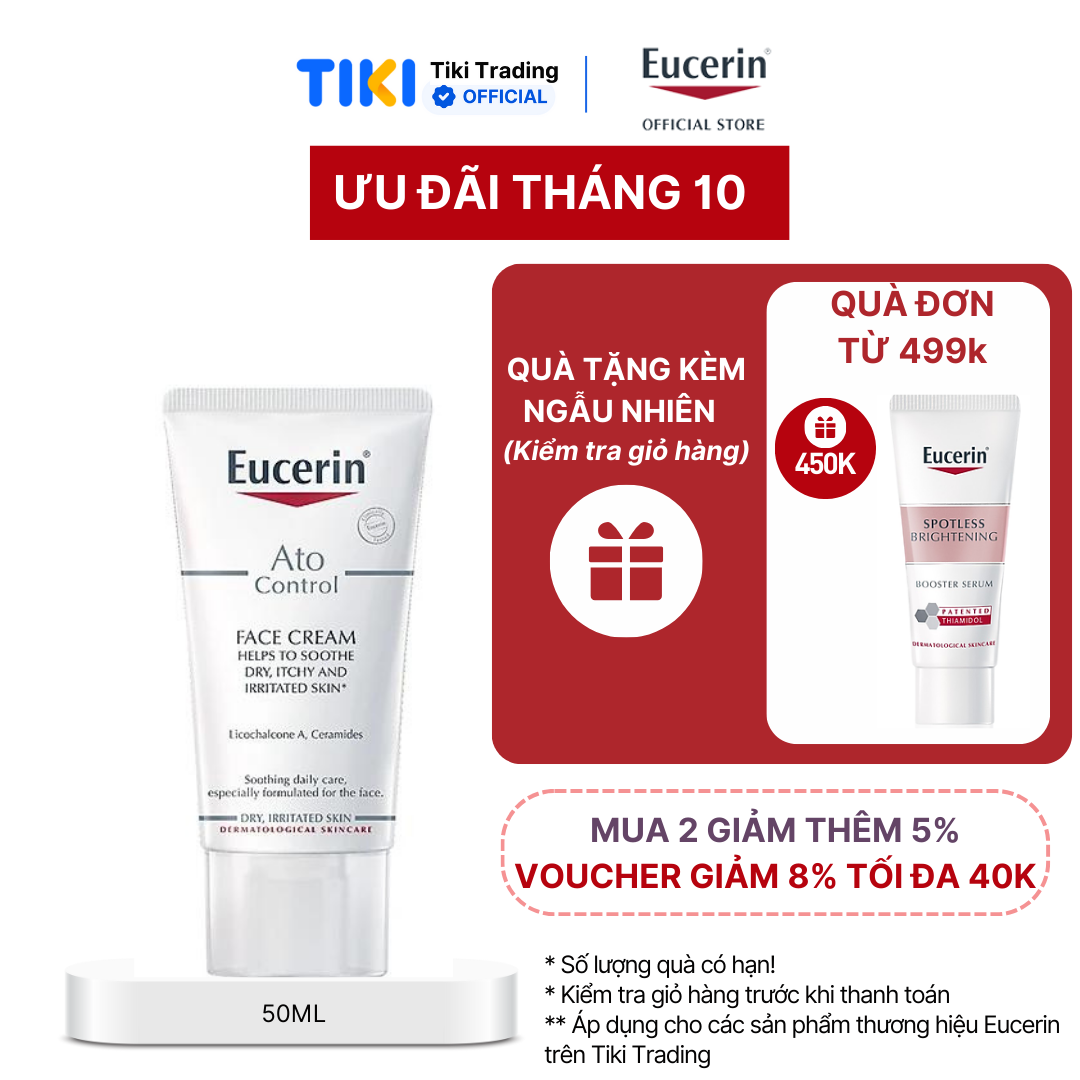 Kem dưỡng ẩm chuyên sâu, tái tạo da nhạy cảm Eucerin AtoControl Face Cream 50ml