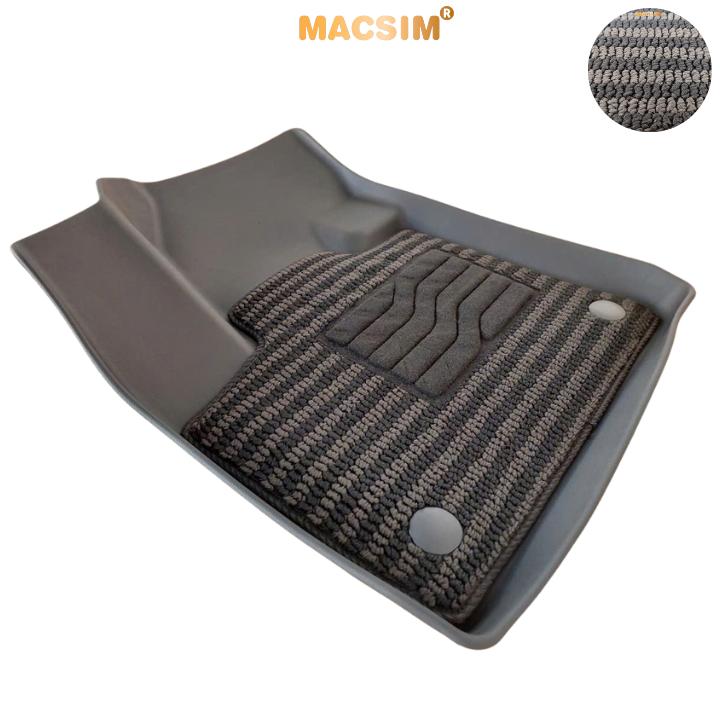 Thảm Lót Sàn 2 Lớp TPE Macsim Peugoet 3008 Chuẩn Form, Bền, Không Mùi (sd3 xám đen ct)
