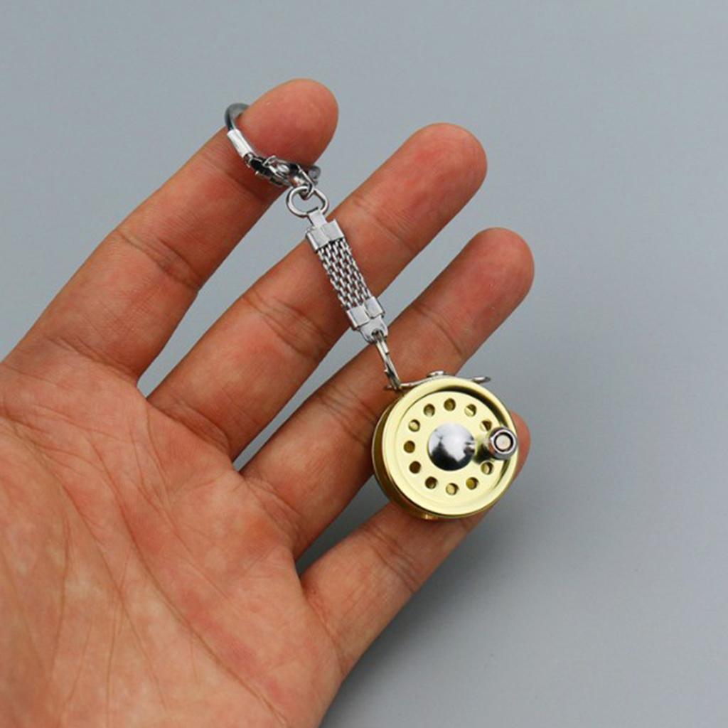 Aluminum Alloy Key Mini Fishing Chains Pendant Decoration Gold