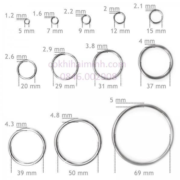 Khoen tròn khoen túi phụ kiện túi quần áo