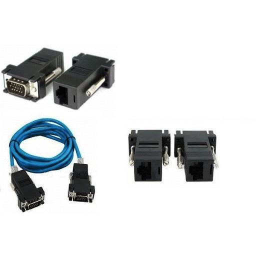 2 Đầu chuyển đổi VGA sang cáp mạng RJ45 CAT5 CAT6-30M