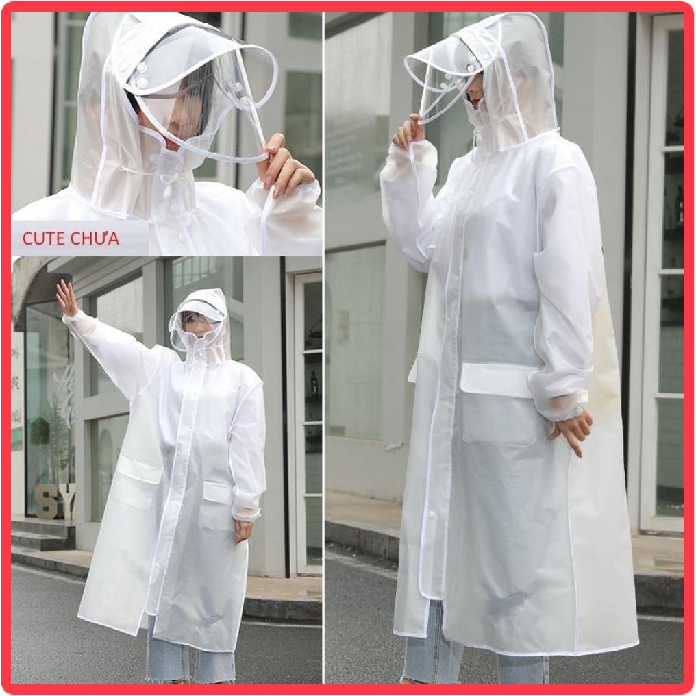Áo Mưa Trong Suốt Có Kính Che Mặt,Tiện Lợi Khi Đi Xe Không Lo Bị Mưa Bắn Vào Mặt, Chống Thấm Tuyệt Đối Cho NAM VÀ NỮ