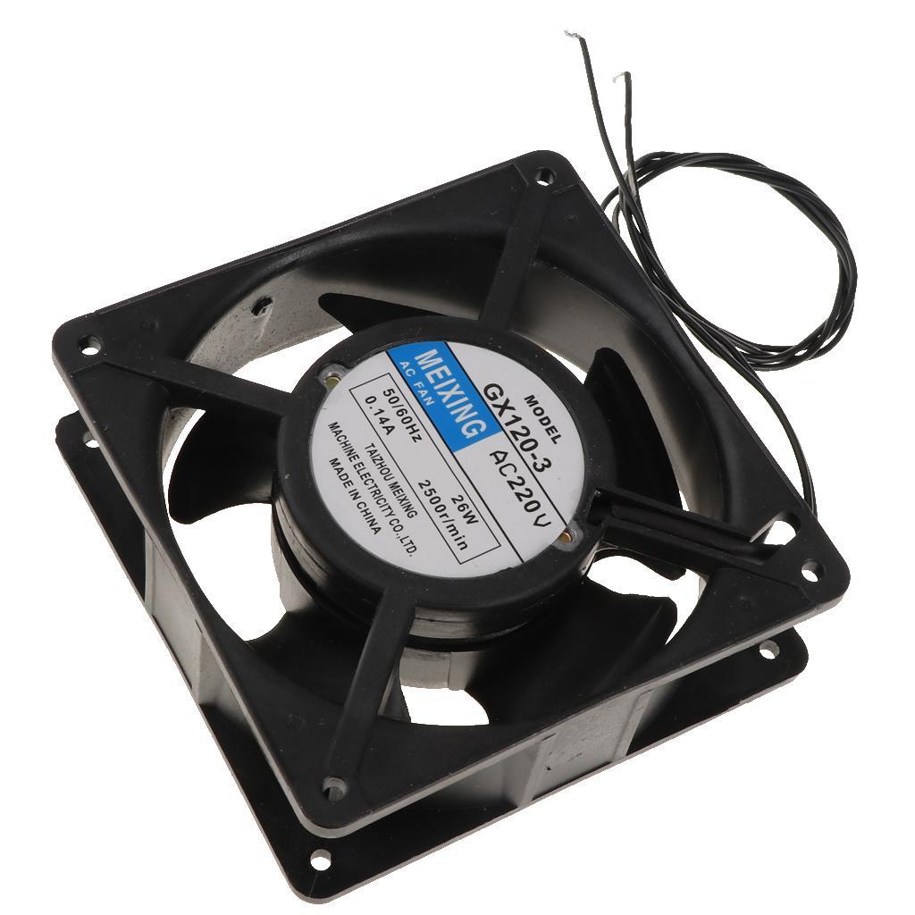 2Pcs Welding Fan 220V 50Hz 26W Miniature Cooling Fan Bare Wire No Interface Black