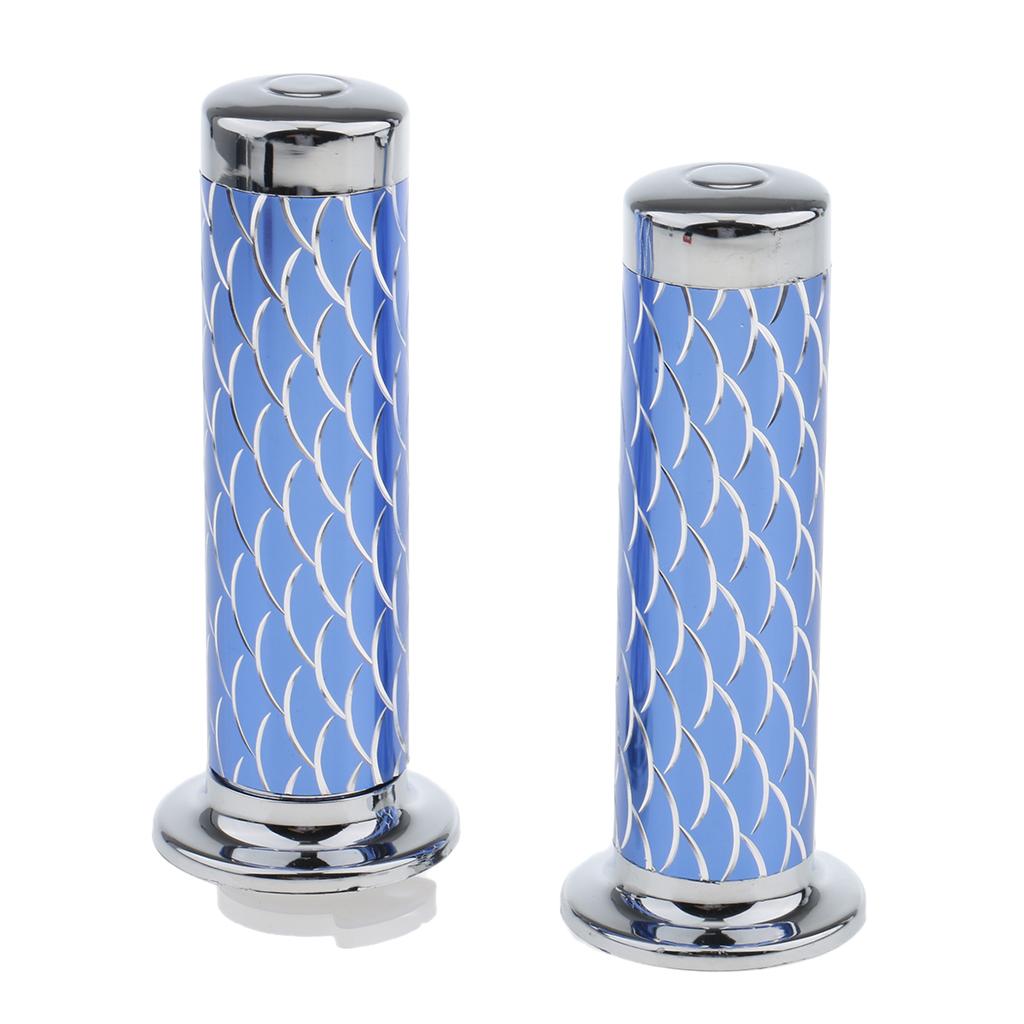 25mm 1 Inch Handlebar Throttle Grip for Motorcycle Motorbike - Blue
