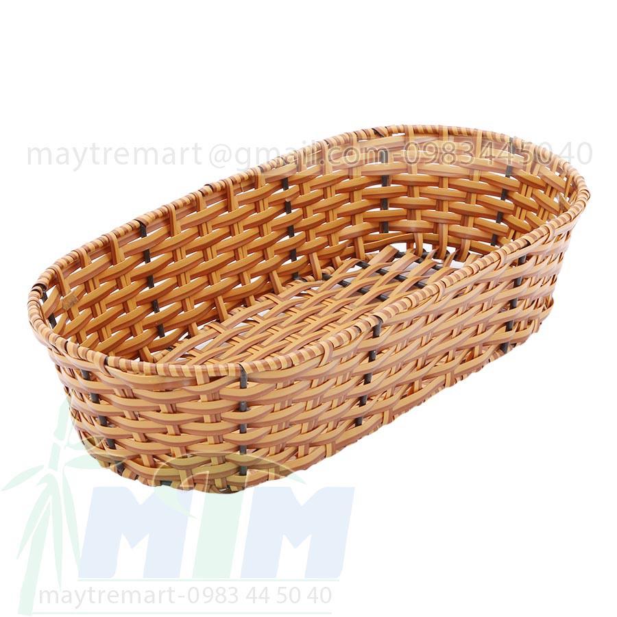 Khay mây nhựa oval, khay đựng bánh mỳ