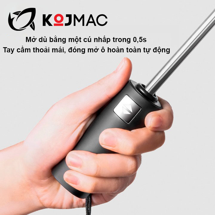 Ô Dù Tự Động Đóng Mở 2 Chiều KOJMAC Umbrella Smart- Hàng Nhập Khẩu ( Đẳng Cấp Tùy Chọn: Gấp Ngược Đi Ô tô Xe Hơi, Xếp Gọn Cao Che Mưa Thông Minh, Size Lớn 10 &amp; 12 Nan, Hai Lớp Chống Nắng UV ... Rất Thời Trang )