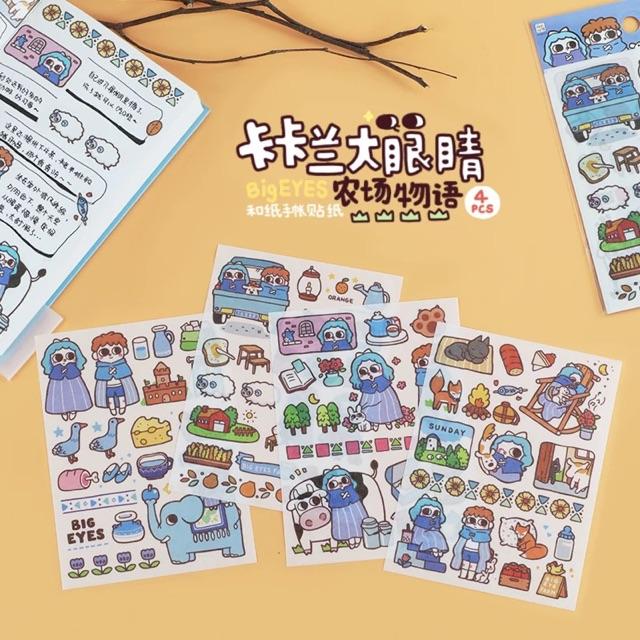 Set 4 tờ washi stickers dễ thương P.4