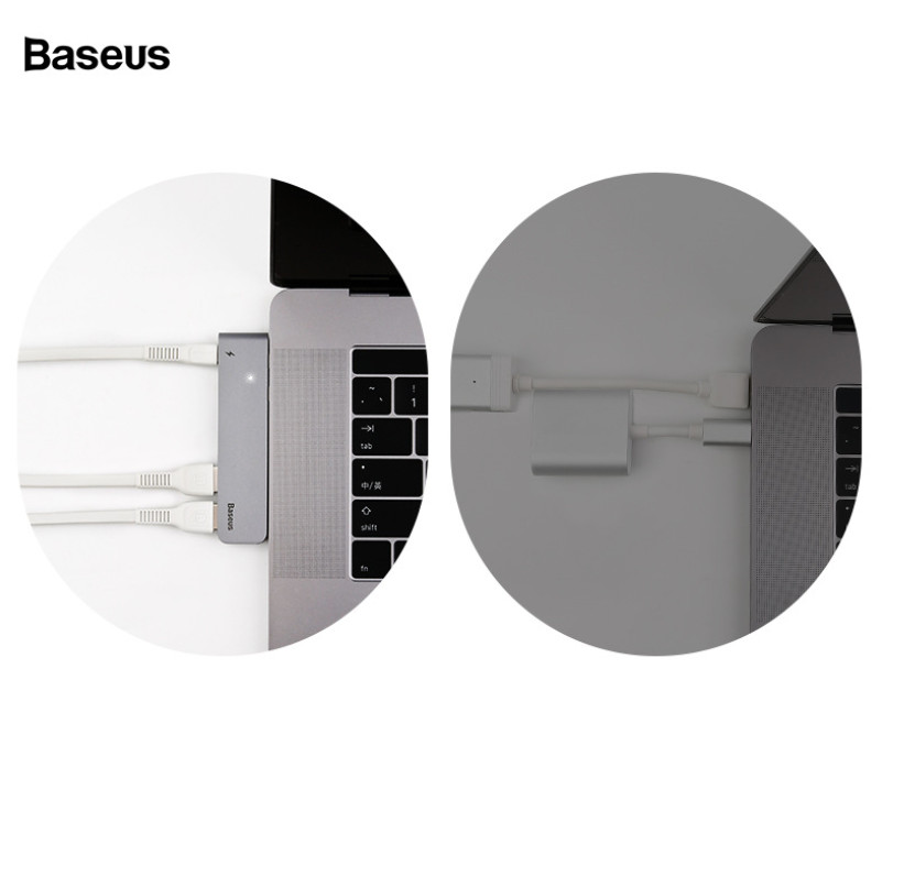 Bộ chuyển đổi đa năng 5 trong 1 dùng cho  Macbook Pro nhãn hiệu Baseus CAHUB-B0G - Hàng nhập khẩu