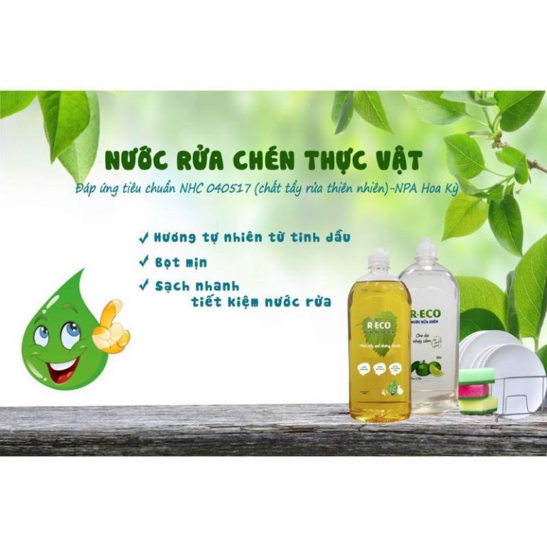 Nước rửa chén cơ học từ tinh chất dầu CHANH thiên nhiên tự nhiên R-ECO - Sạch nhanh ,không nhớt, không lưu hương trên bá