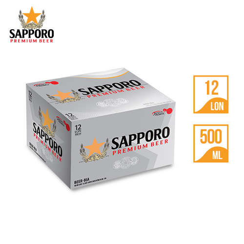 Combo 02 thùng Bia Sapporo Premium - 12 lon 500ml 