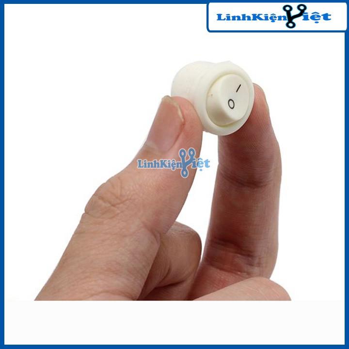 Công Tắc Tròn Nhỏ Màu Trắng Bập Bênh KCD1-103