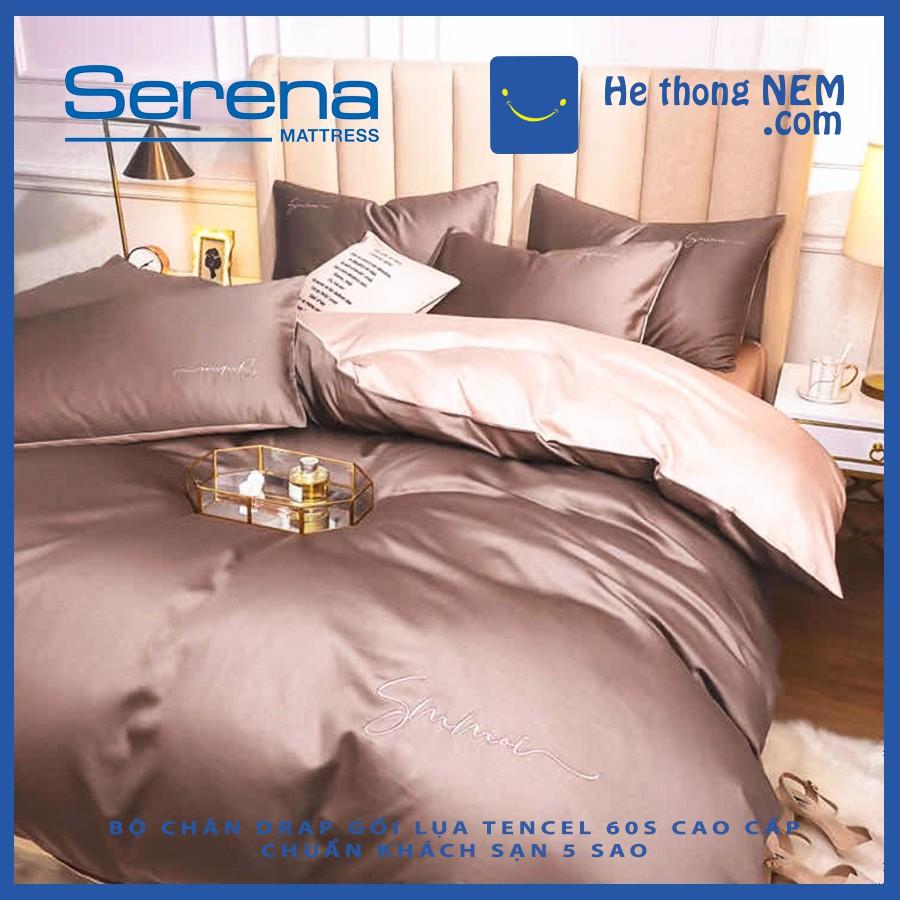 Bộ Chăn Ga Vỏ Gối Trải Giường Lụa Ai Cập SERENA Tencel Sumoi Cao Cấp Set 4 Món - Hệ Thống Nệm