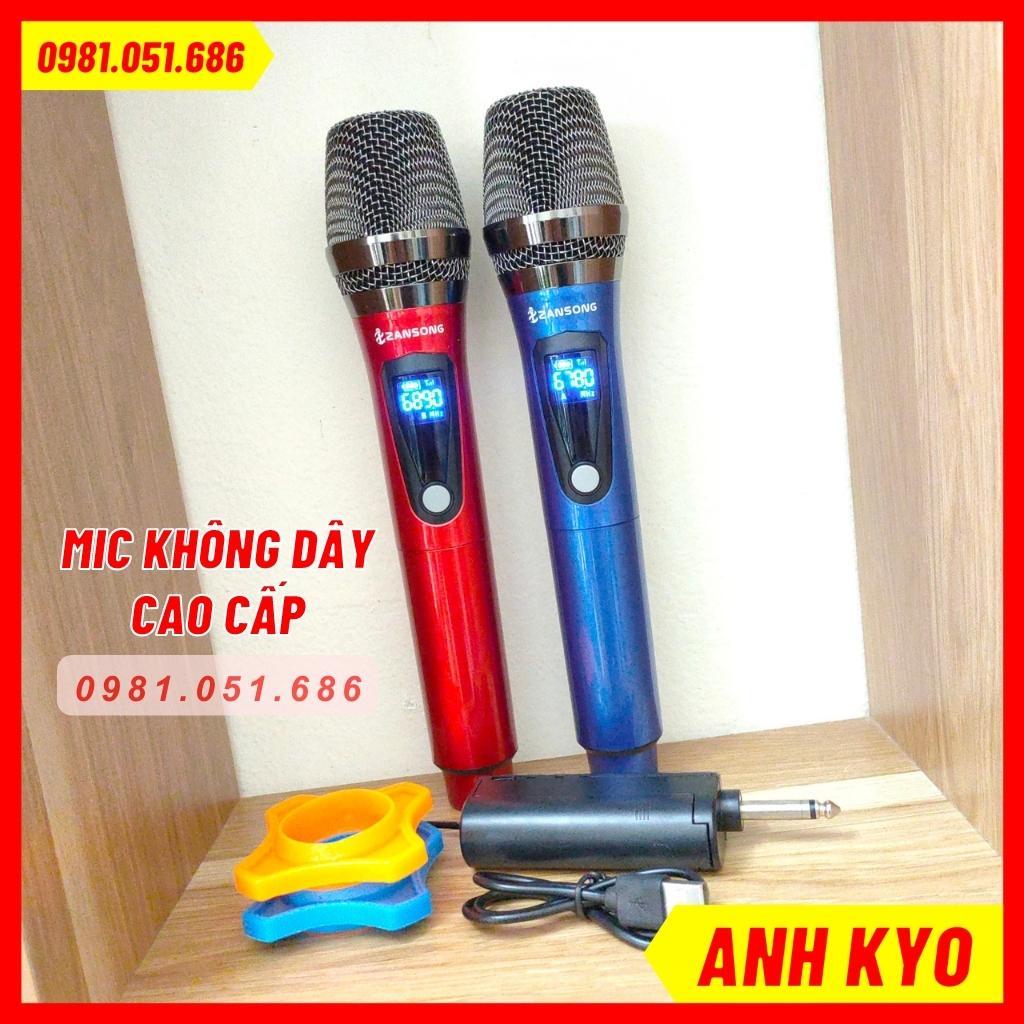 Mic Không Dây Cao Cấp ZANSONG Cao Cấp. Có Thể Kết Nối Loa Kéo, Âm Ly,Mic Thu Âm. Tặng Kèm Pin Gắn Mic. Bảo Hành 12 Tháng