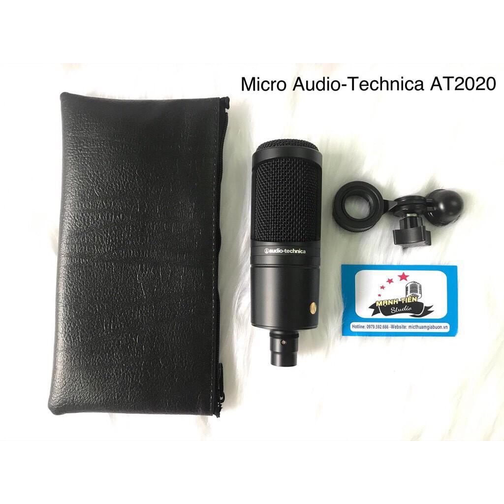 Micro thu âm Audio Technica AT2020 + hát karaoke, livetream fb, bigo - nguồn 48v - canon 2m - xlr 3.5