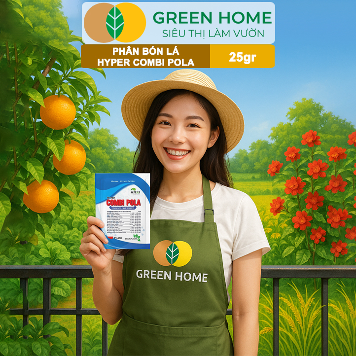 Phân Bón Lá Trung Vi Lượng Hyper Combi - Pola GreenHome, Gói 25Gr, Dạng Cốm Cao Cấp, Tăng Năng Suất