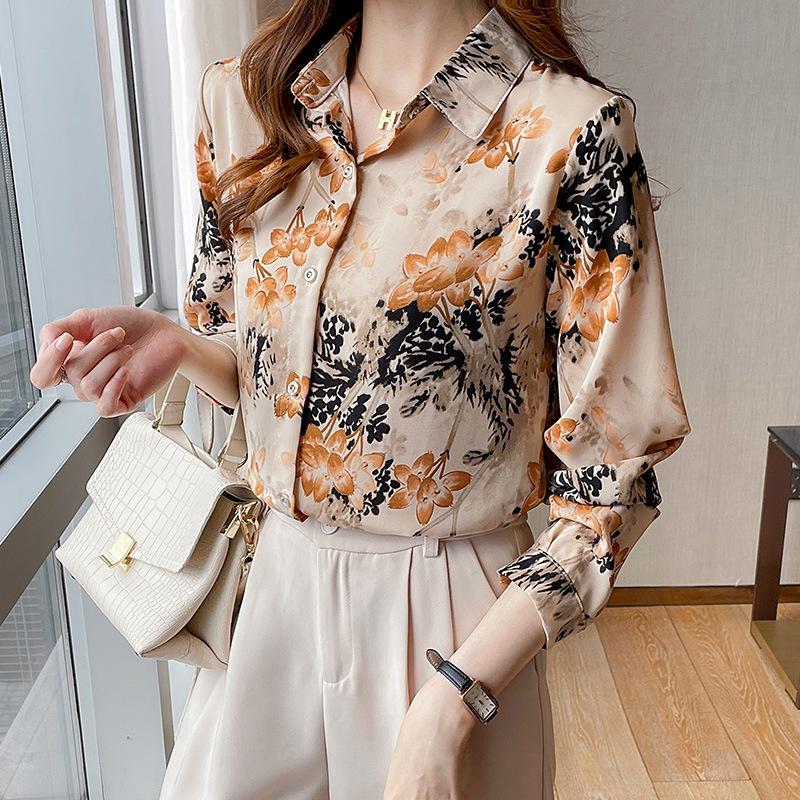 Sơ mi hoa dài tay phong cách cổ điển vintage