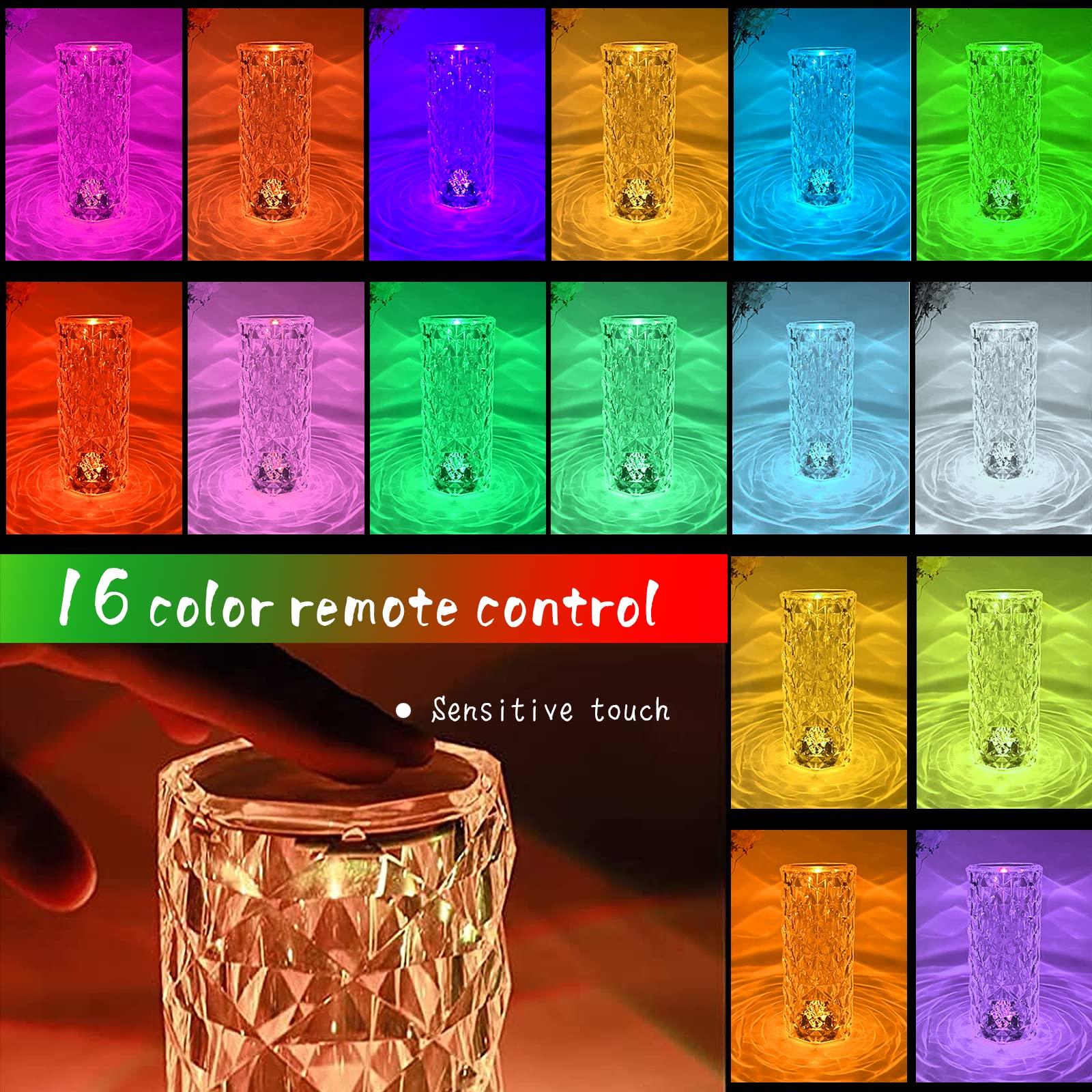 Đèn pha lê đèn LED LED Đèn LED Đèn đêm Acrylic Touch Touch điều khiển từ xa Đèn Tinge 16 màu và 7 Chế độ thay đổi màu