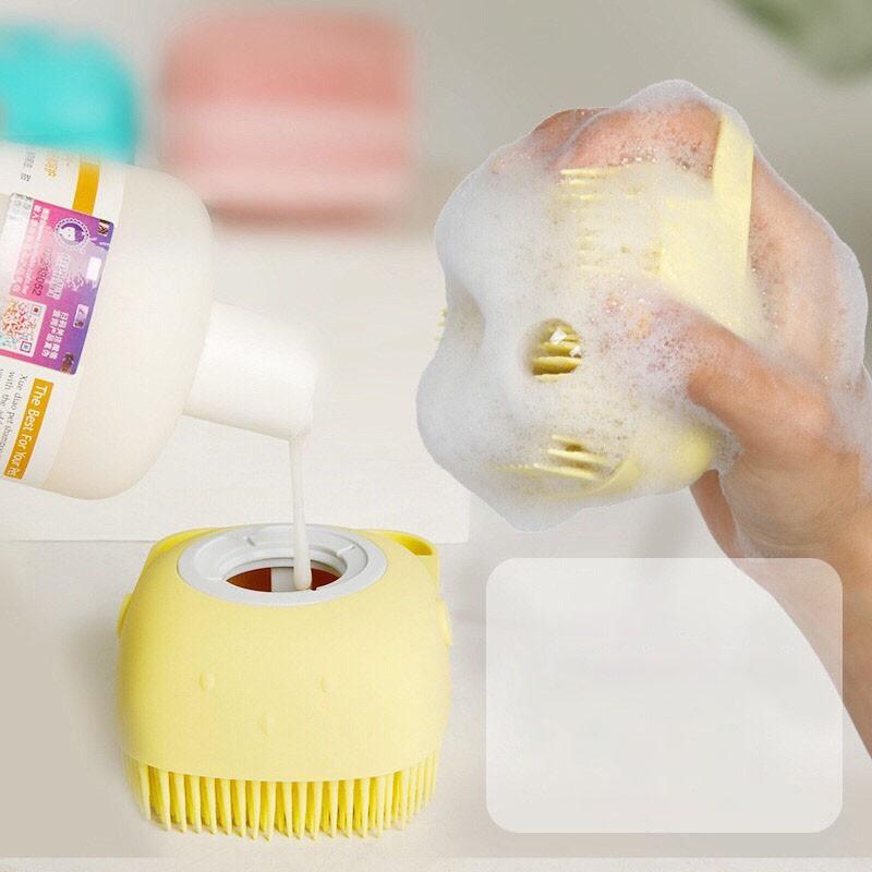 Bàn Chải Tắm Silicon Tạo Bọt Mềm Mại, Gội Đầu, Tẩy Da Chết, Massage Cơ Thể