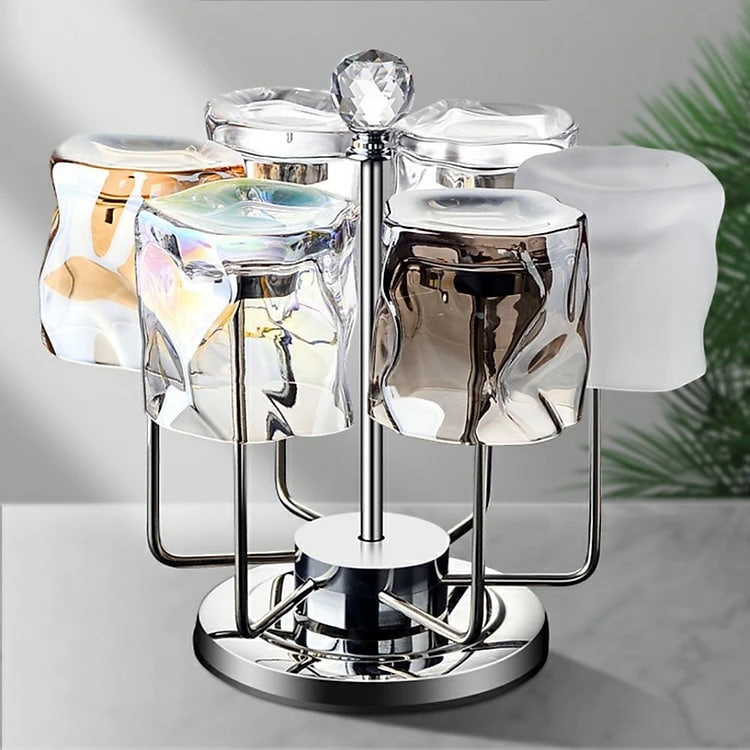 Giá úp ly, Giá úp cốc, Giá úp tiện lợi màu bạc Giá Úp Cốc Đẹp Để Bàn, LUXURY Giá Để Cốc Chén Inox Cao Cấp Xoay 360 Độ Sang Chảnh Và Tiện