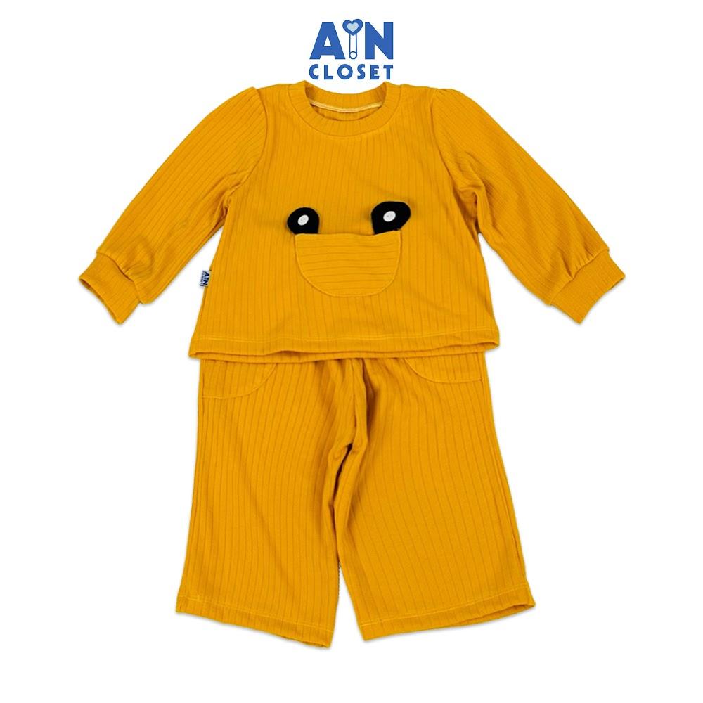 Bộ quần áo Dài bé gái Vàng Tai Gấu thun cotton - AICDBGUZO1NP - AIN Closet