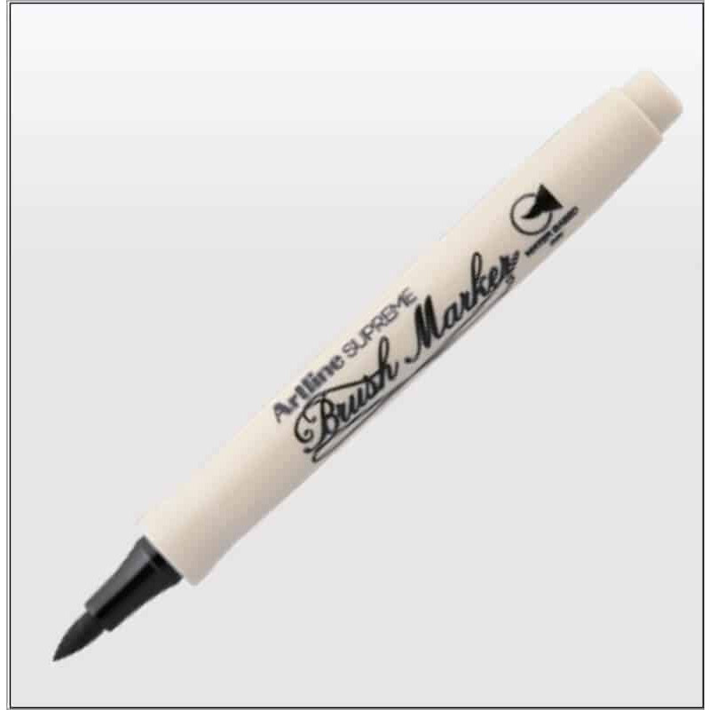 Bút lông đầu cọ viết calligraphy Artline Supreme Brush Maker EPF-F - Màu đen (Black)