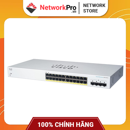 Switch Cisco CBS220-24T-4G-EU 24 Ports 1GE 10/100/1000Mbps Hàng Chính Hãng