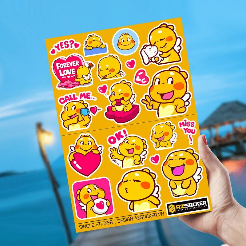 Set A4 Sticker Hình Dán Khủng Long ICon Dễ Thương STKA419 Dán Điện Thoại, Laptop, Nón Bảo Hiểm, Đồ Dùng Cá Nhân