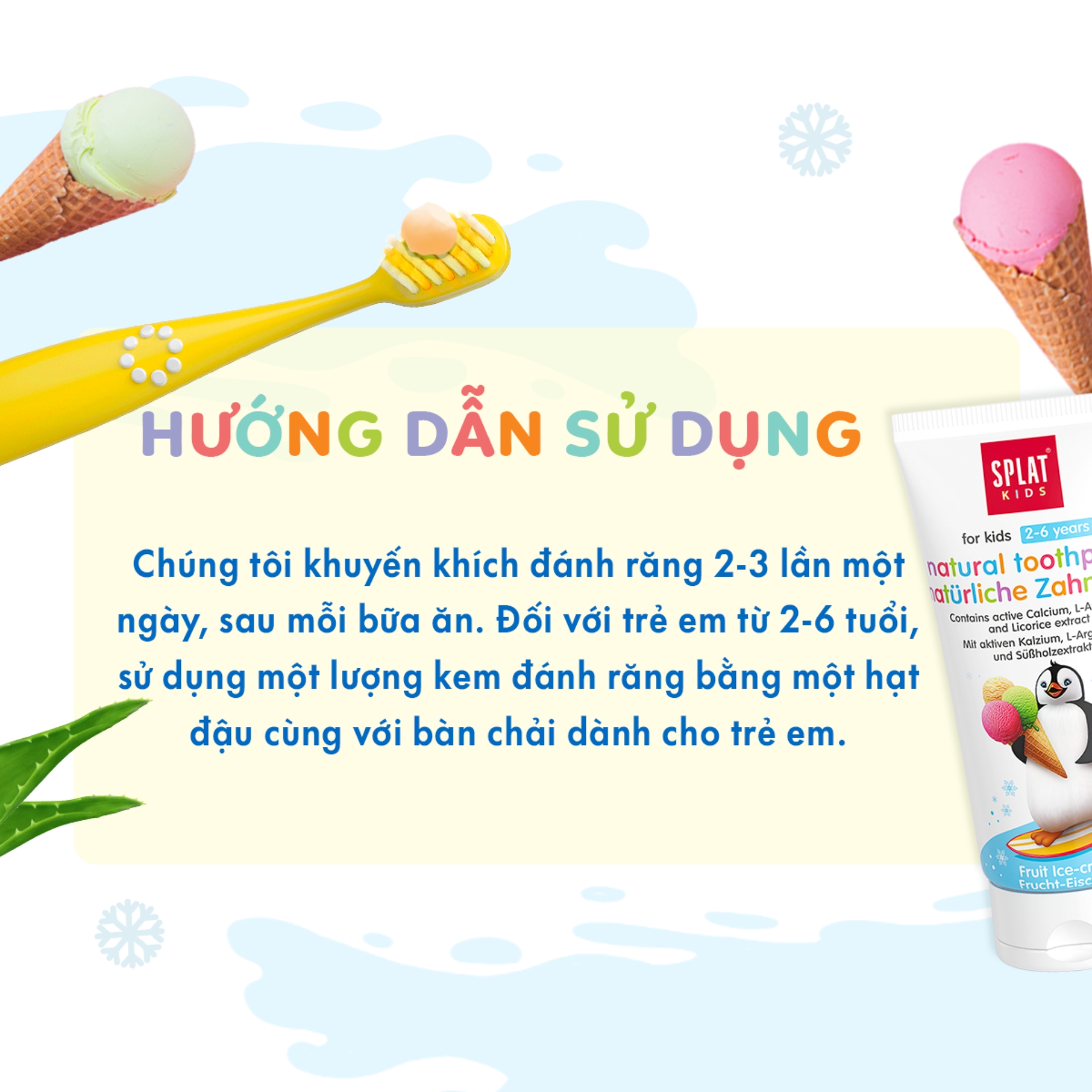 Kem Đánh Răng Cho Bé Từ 2-6 Tuổi SPLAT Kids Hương Kem Trái Cây Bảo Vệ, Củng Cố Men Răng An Toàn Hiệu Quả Dung Tích 50ml