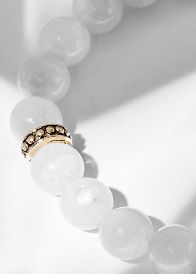 Vòng Tay Đá Mặt Trăng Moonstone Charm Bạc Thái - Kim Thủy