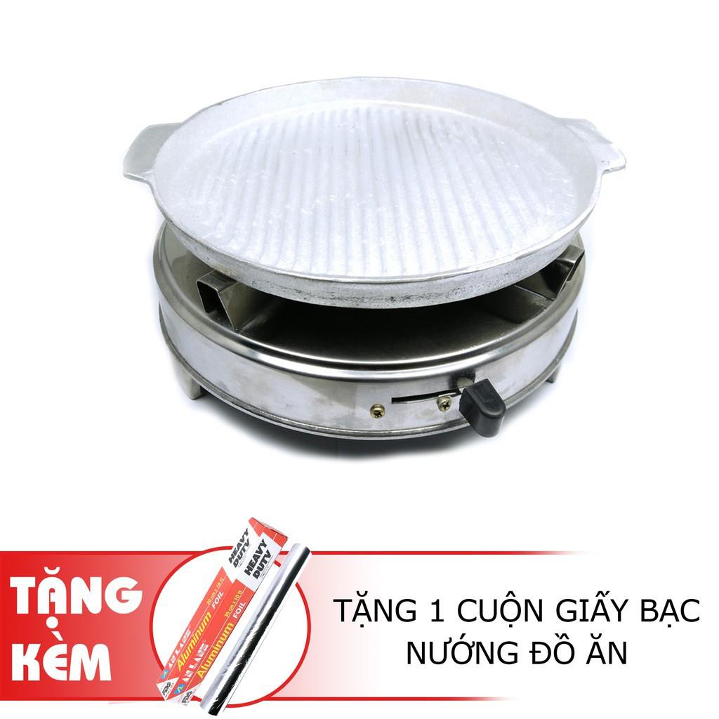 Bếp cồn và chảo gang nướng thịt Tặng 1cuộn giấy bạc tiện dụng