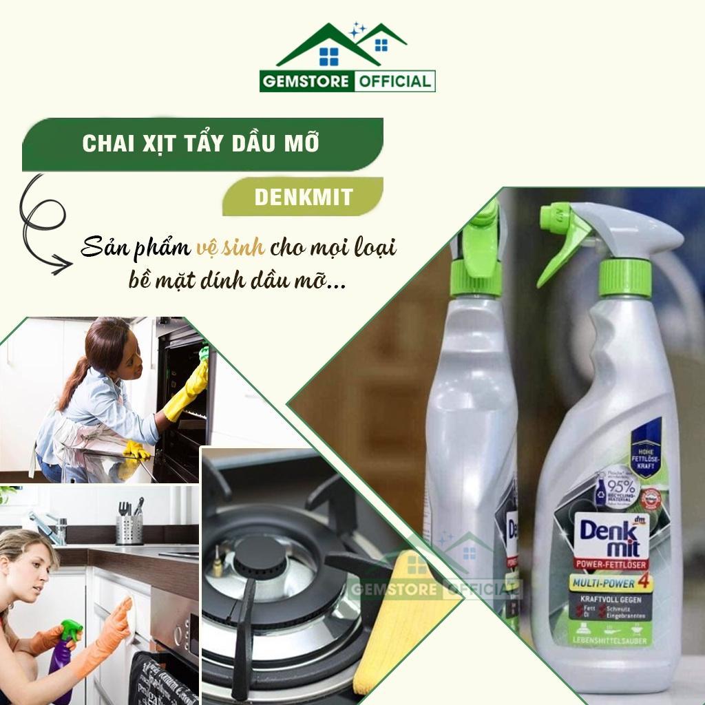 Chai Xịt Tẩy Rửa Dầu Mỡ Denkmit, Dung Dịch Tẩy Rửa Nhà Bếp Đa Năng, Dung Tích 750ml - Nhập Đức