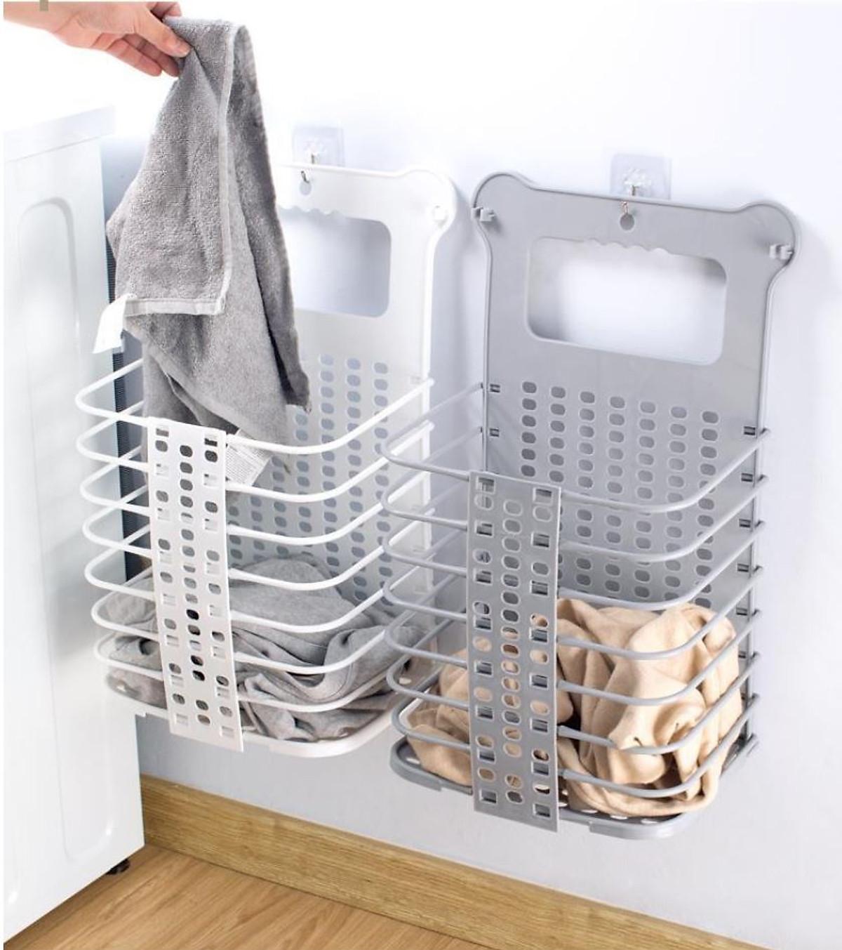 Giỏ Đựng Quần Áo Bẩn Kế Máy Giặt Gấp Gọn Treo Tường Tiện Lợi Đựng Đồ Dùng Sinh Hoạt - Hàng Loại 1 - Chính Hãng