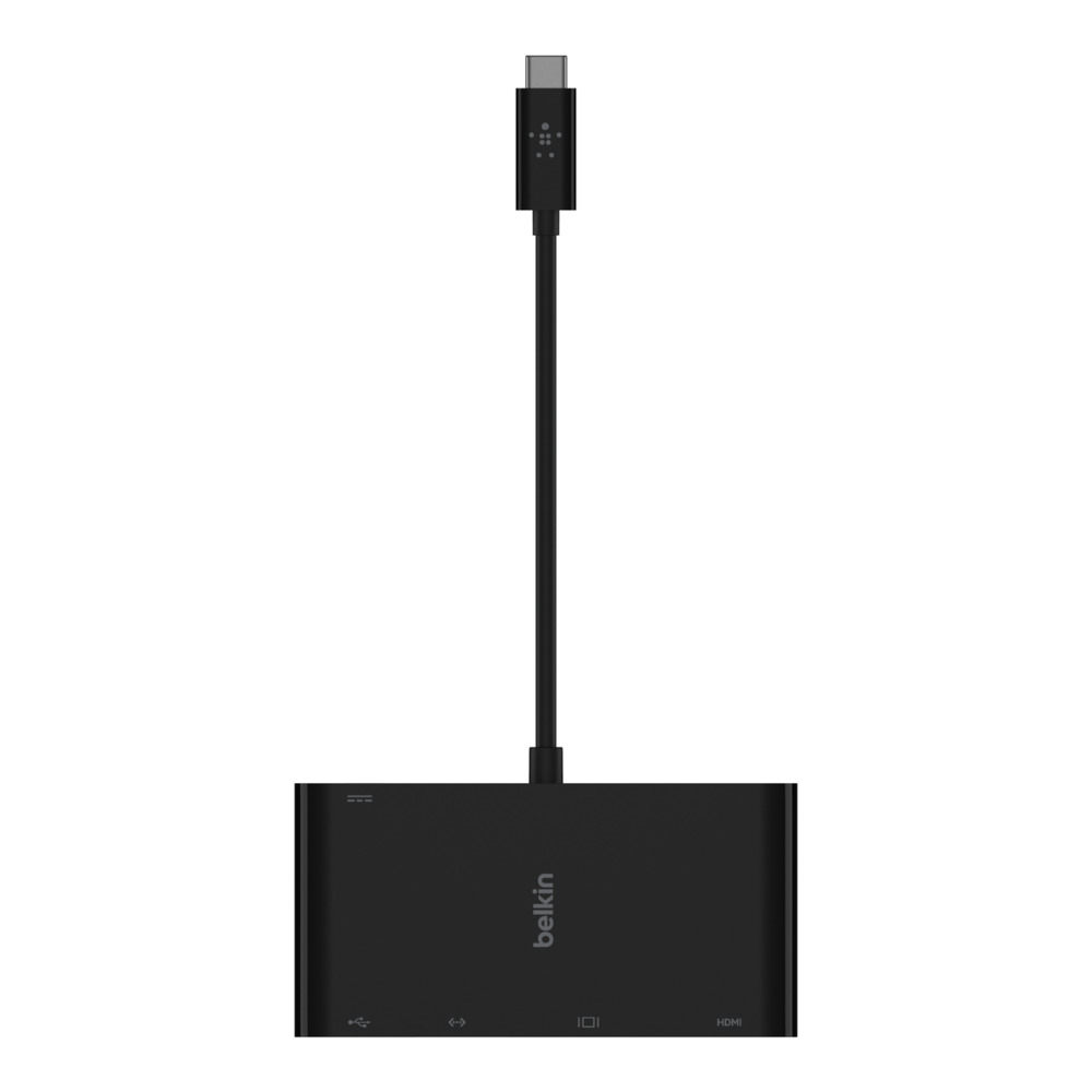 Hub USB Type-C  Belkin chia 5 cổng USB-A 3.0/VGA/HDMI 4K/LAN Ethernet Gigabit/USB-C + Sạc PD 100W - AVC004btBK - Hàng chính hãng