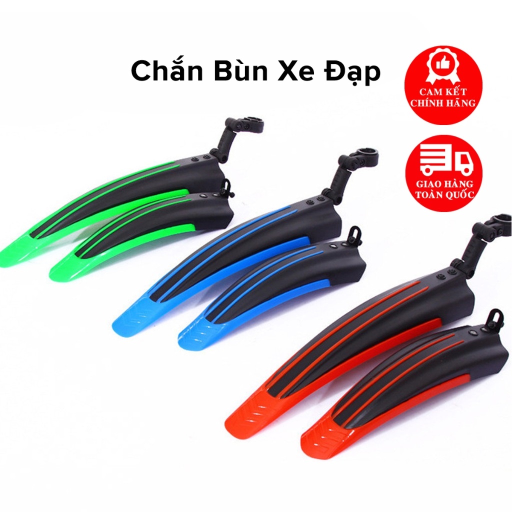 (CHỌN MÀU) Bộ Dè Chắn Bùn Cho Cả Bánh Trước Và Bánh Sau Xe Đạp Leo Núi 4 Sọc Màu - Chính hãng dododios