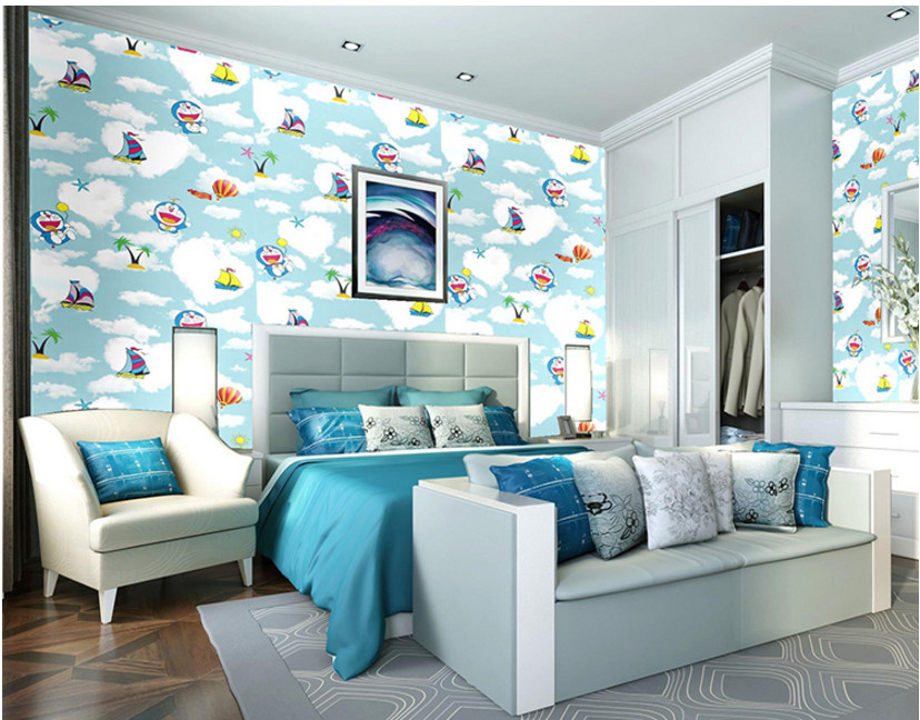 Cuộn 5 Mét Decal Giấy Dán Tường Đô Rê Mon Bầu Trời