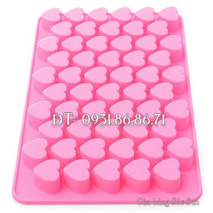 Khuôn silicon 55 trái tim - Mã số 1248
