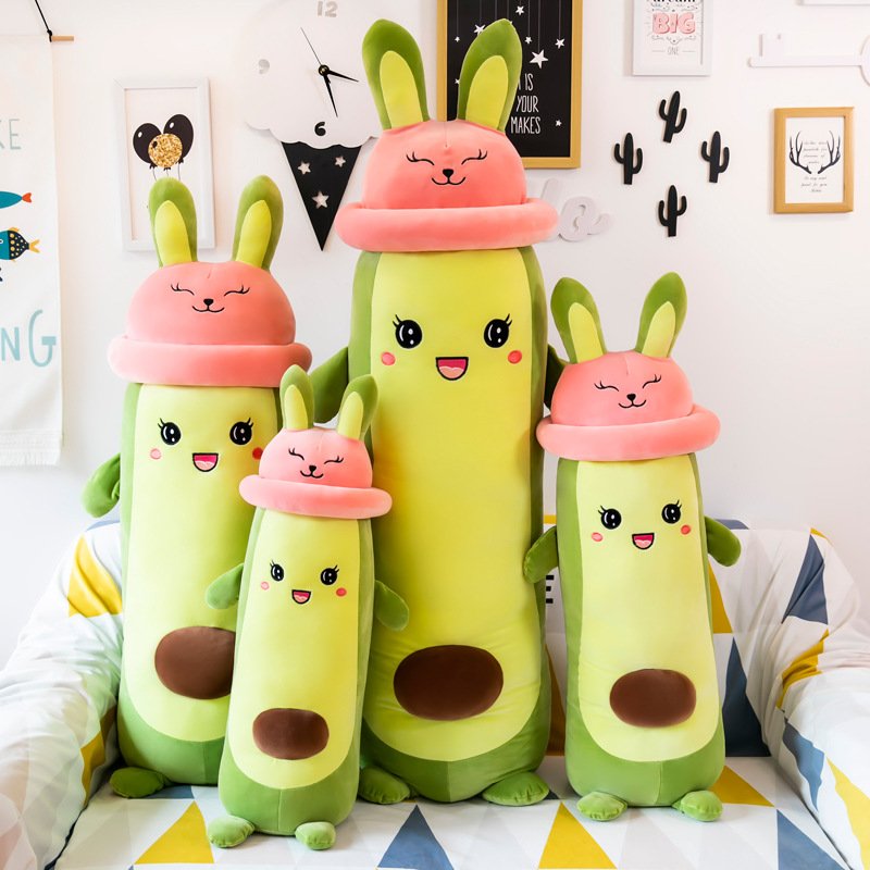 Gấu Bông Bơ Thỏ - Bơ Đội Nón Tai Thỏ Cute - Gấu Bông Quảng Châu Cao Cấp